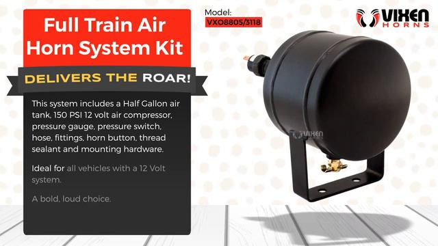 📢 VIXEN HORNS VXO8805/3118 Full Train Air Horn System Kit 🔥 смотреть онлайн