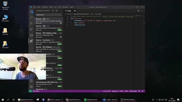 Usar instancia EC2 de AWS con Visual studio code en Windows 10 - Remote SSH. смотреть онлайн