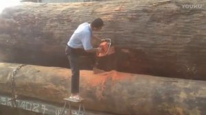 Как распилить бревно 2 метра бензопилой китайские умельцы