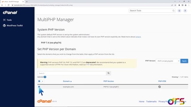 How to reset the PHP version to default in cPanel? смотреть онлайн