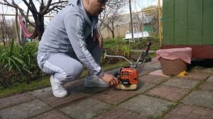 Мотокоса ECHO GT-22GES, запуск после зимы.