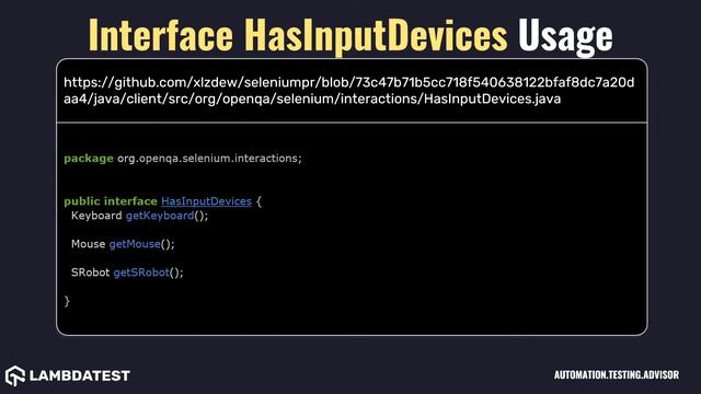 org openqa selenium interactions Interface HasInputDevices with example смотреть онлайн