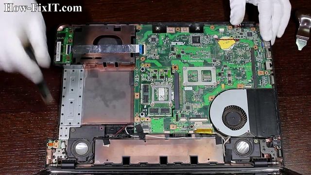 Asus N55SL (N55SF) disassembly and videocard replacement, разборка и замена видеокарты ноутбука смотреть онлайн