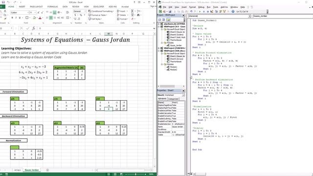Gauss Jordan - EXCEL/VBA смотреть онлайн