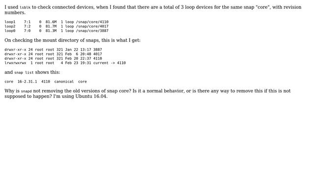 Ubuntu: Why are there multiple loop devices for the same snap? смотреть онлайн