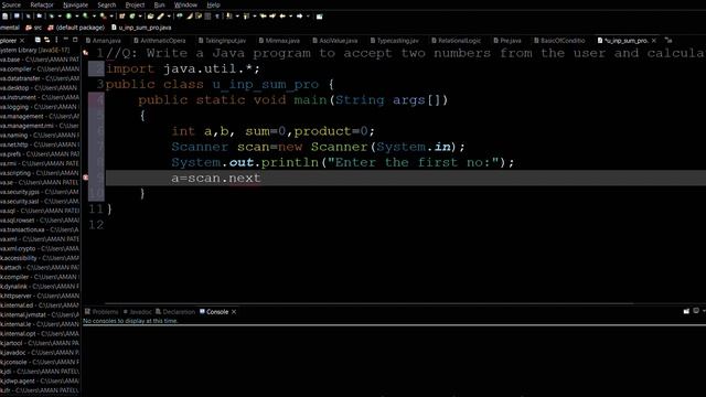JAVA accept two numbers from the user and calculate sum and product. Java Code Check Description. смотреть онлайн