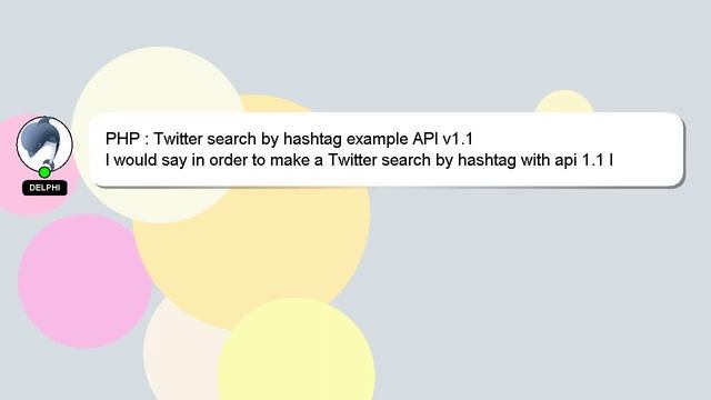 PHP : Twitter search by hashtag example API v1.1 смотреть онлайн