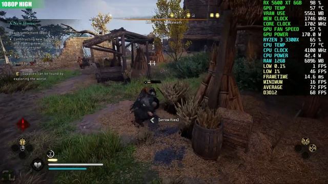 Assassin's creed Valhalla RX 5600XT 6GB RYZEN 3 3300X смотреть онлайн
