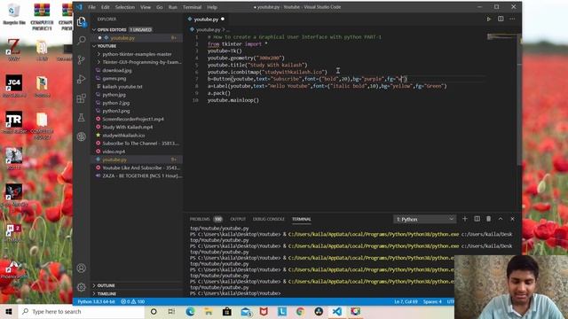 How to create Graphical User Interface using Python TKINTER ,Label,Button,Icon,Button Looping (4k) смотреть онлайн