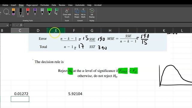 Multiple Linear Regression, ANOVA summary table interpretation (MS. Excel) смотреть онлайн