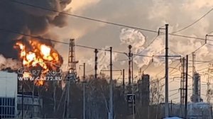 Пожар на НПЗ в Тюмени. 04.01.2022. (Антипинский НПЗ)