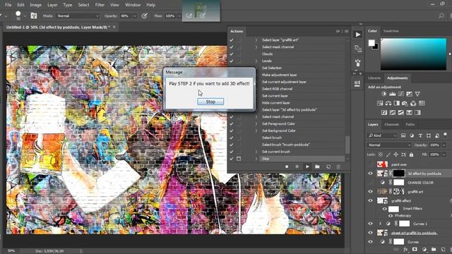 TUTORIAL PHOTOSHOP: ACTION GRAFFITI EFFECT WITH POP UP смотреть онлайн