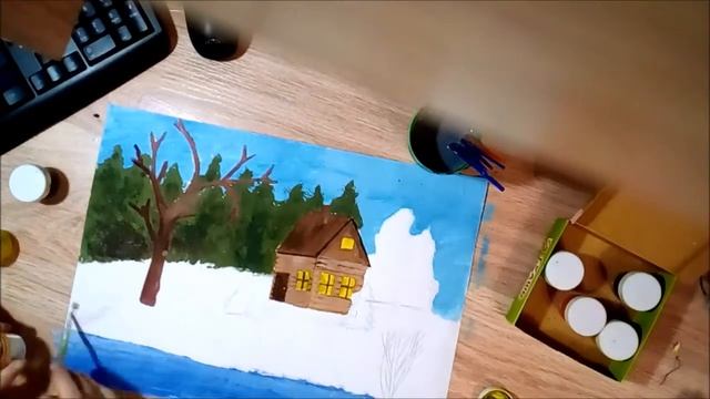 Зимняя сказка гуашью смотреть онлайн