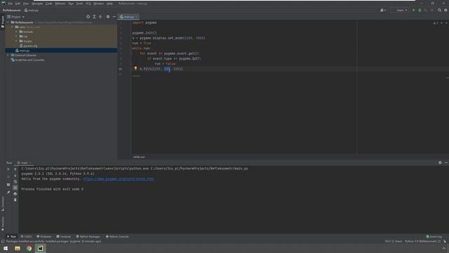 [#1] Instalacja PyGame, pętla główna i pętla wydarzeń. Rysowanie obiektów. смотреть онлайн