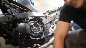 замена дисков сцепления и выжимного подшипника kawasaki zzr400 2