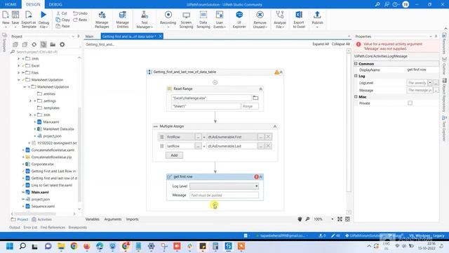 How To Get The First And Last Row Of Data Table In UiPath