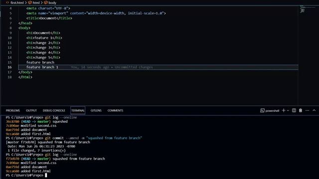#7.Git squash and merge with conflicts (ಗಿಟ್ ಬ್ರಾಂಚ್ ಮತ್ತು ಮರ್ಜ್) смотреть онлайн