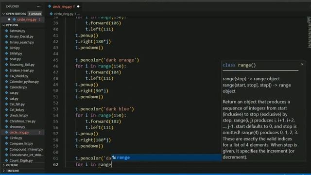 Many Circle Rings Design| Python Turtle смотреть онлайн