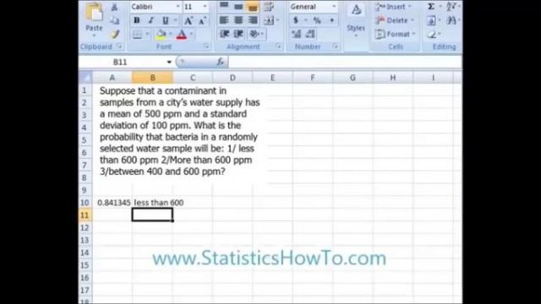Normal Distribution Probability in Excel