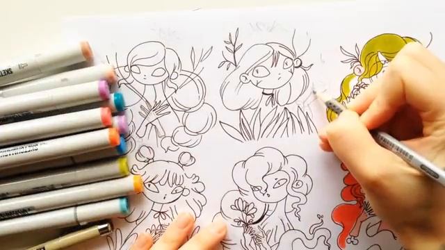 Летающие головы и цветные волосы | Линеры и маркеры