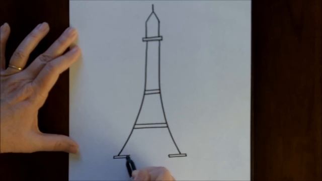 Drawing Lesson How to Draw the Eiffel Tower Easy Simple Drawing Tutorial Paris France смотреть онлайн