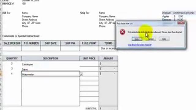 How to Add a Data Validation Drop-Down List to an Excel Invoice Form смотреть онлайн