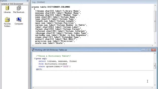 SAS Tip: Working with SAS Dictionary Tables смотреть онлайн