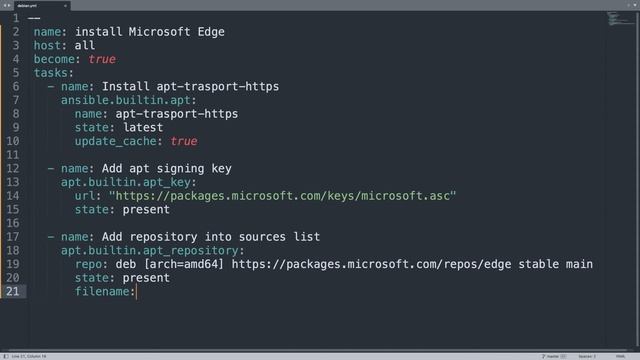 Install Microsoft Edge in Debian-like systems - Ansible module apt_key, apt_repository and apt смотреть онлайн