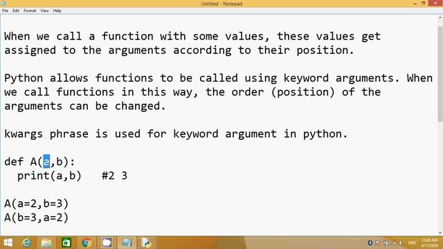 keyword arguments смотреть онлайн