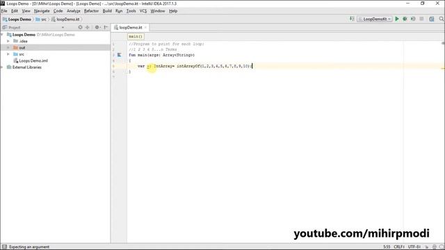 #42 Kotlin Tutorial | For each loop Program смотреть онлайн