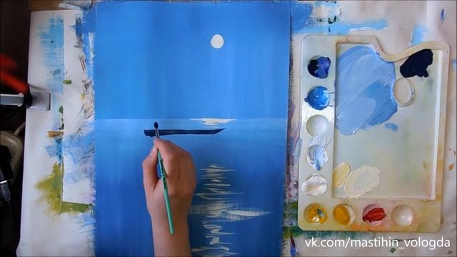 Быстрое рисование гуашью Рисуем Речной пейзаж в восточном стиле гуашью смотреть онлайн