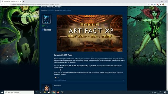 DCUO Bonus Artifact XP Week смотреть онлайн