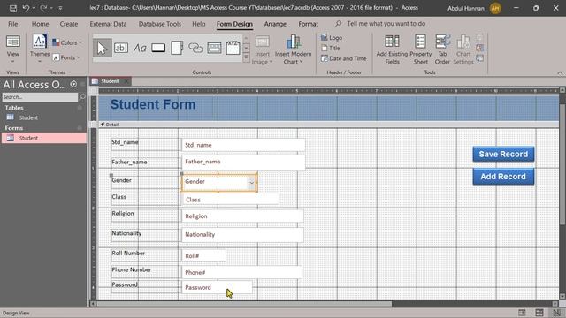 Lec - 07 - Customizing Form - MS Access full course in Hindi/Urdu смотреть онлайн