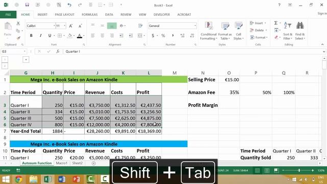 Excel Tutorial #97: Moving Active Cell Left in Selection (Shift + Tab) смотреть онлайн