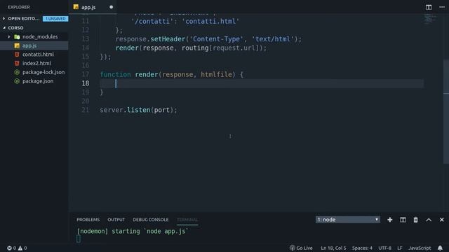 [ITA] Node.js | Creare un web server con Node.js | #11 Mappare le richieste con un oggetto routing. смотреть онлайн