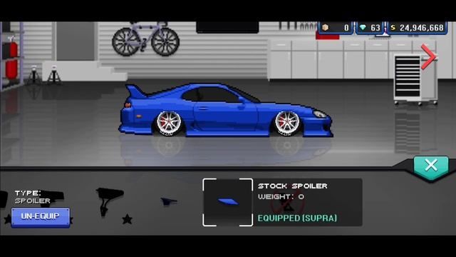 PIXEL CAR RACER - TOYOTA SUPRA MK4 FULL UPGRADE TUNE (6.4seconds) смотреть онлайн