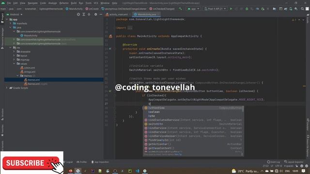 Theme Switch between Night Theme Mode and Light Theme Mode In ANDROID. Very simple смотреть онлайн