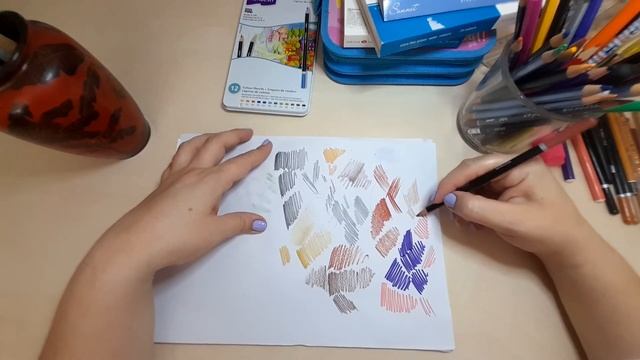Арт материалы тест , кисти, карандаши, черные маркеры (1 часть), влог смотреть онлайн