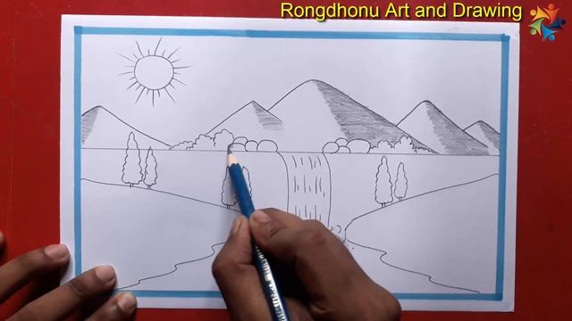 How To Draw a Scenery || Easy Drawing For Beginners || Pencil Art смотреть онлайн