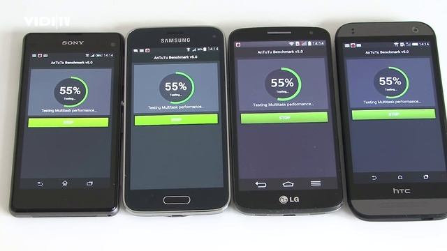 Samsung Galaxy S5 mini vs. LG G2 mini vs. Sony Xperia Z1 Compact vs. HTC One mini 2 - AnTuTu смотреть онлайн