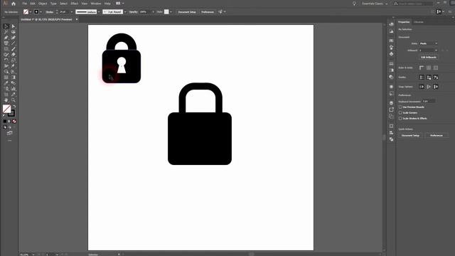Lock Icon in Illustrator смотреть онлайн
