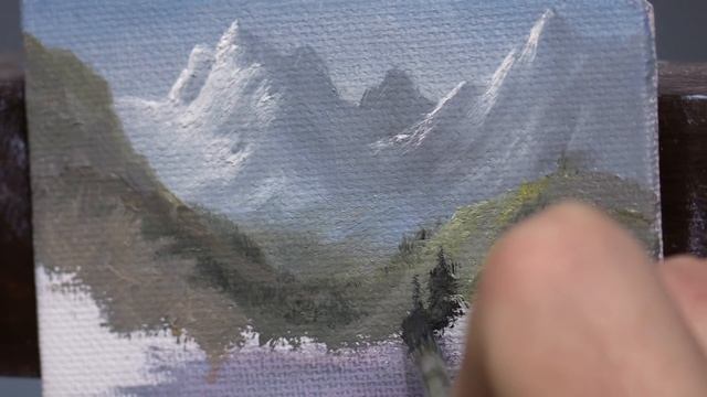 Super Small * Detailed * Landscape Mountain Painting ? смотреть онлайн