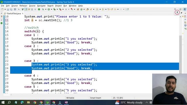 Switch statement in java | DSA смотреть онлайн