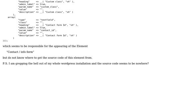 Wordpress: Visual Composer: Where do I find the source code of a custom element? смотреть онлайн