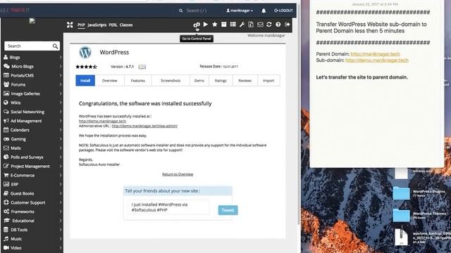 Transfer WordPress website less then 5 minutes Sub-domain to Parent Domain смотреть онлайн
