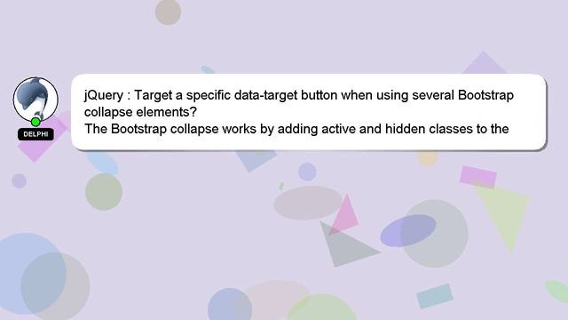 jQuery : Target a specific data-target button when using several Bootstrap collapse elements? смотреть онлайн