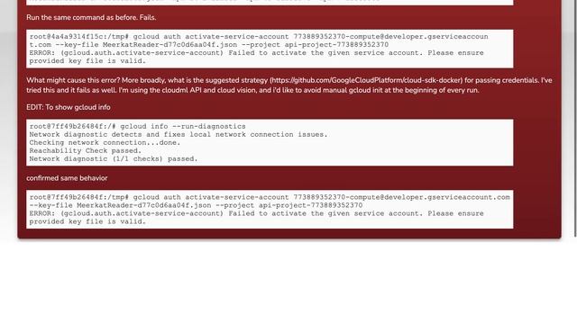 Authenticate Google Cloud service account on docker image смотреть онлайн