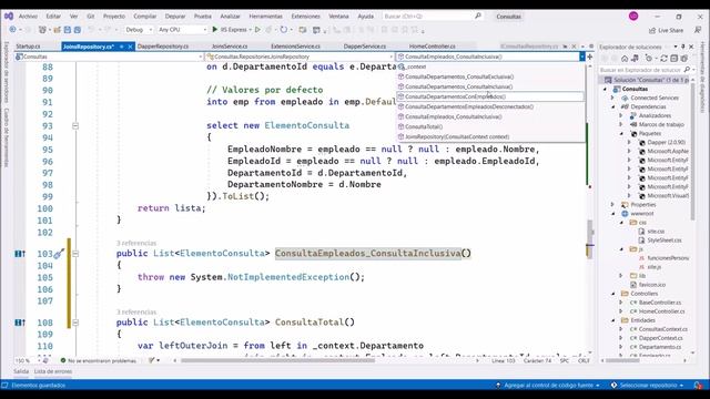 21-25 SQL Joins con Entity Framework Core y Dapper en MVC .Net 5 - Construcción del servicio смотреть онлайн