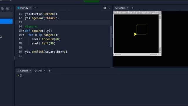 Python makes turtle follow coordinates "on click" смотреть онлайн
