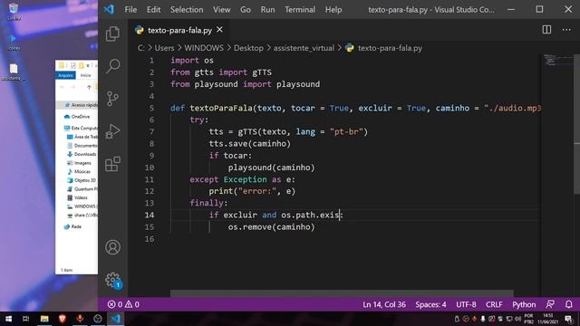 Python | Assistente Virtual pt.1 (Texto para Fala) #TextToSpeech #TTS смотреть онлайн